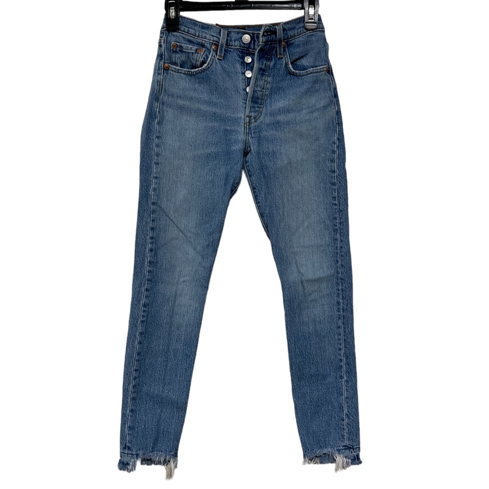 Levi Premium 501 Skinny Light Wash Button Up Jeans Size W 24 L 28